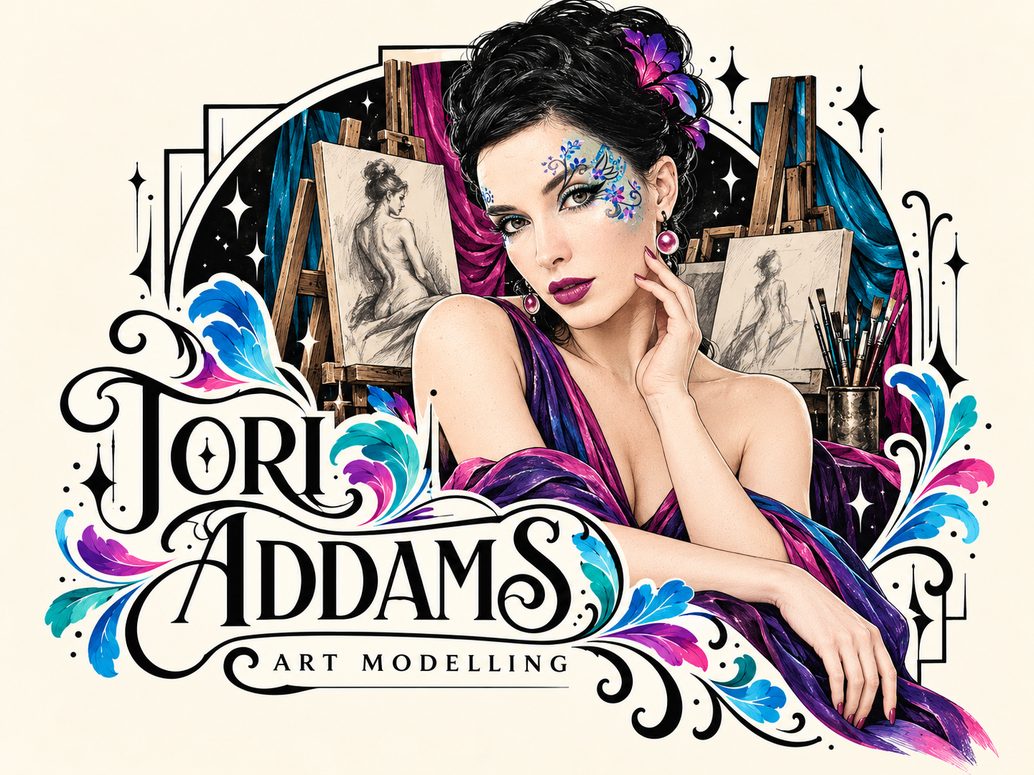 Tori Addams Art Modelling illustrated artwork