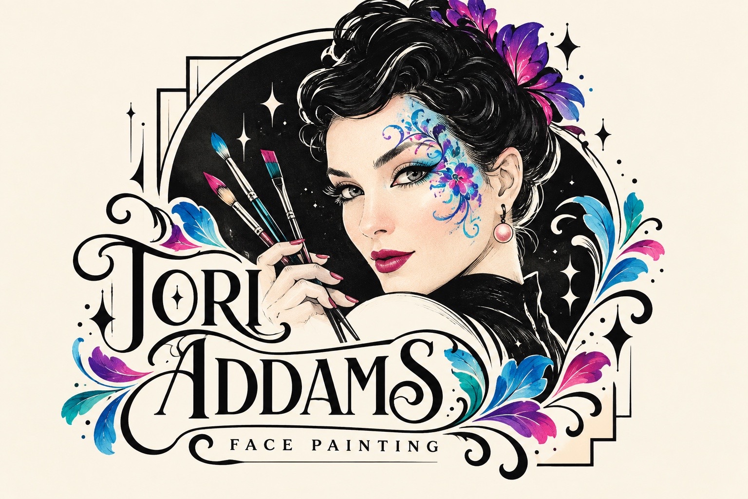 Tori Addams Face Painting illustrated artwork